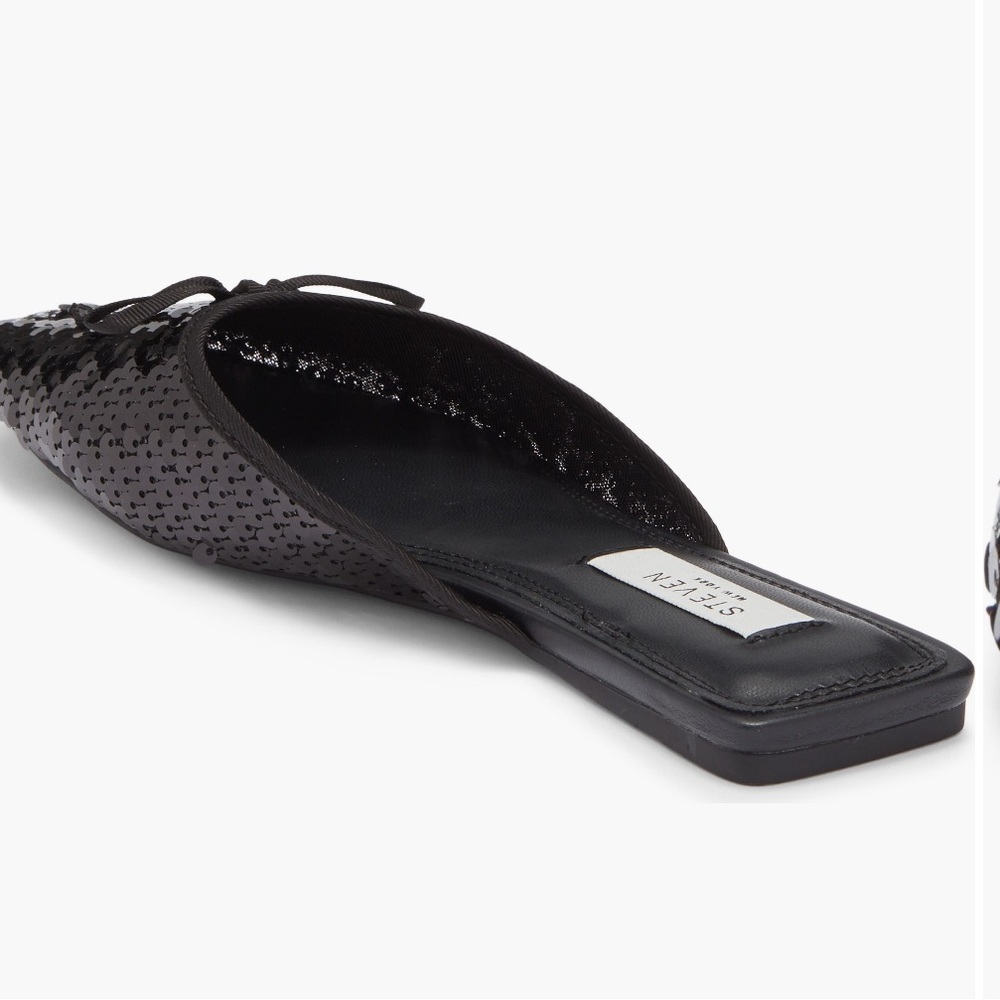 Steven New York Sequin Pointed Toe Mule - Black - Picture 3 of 8